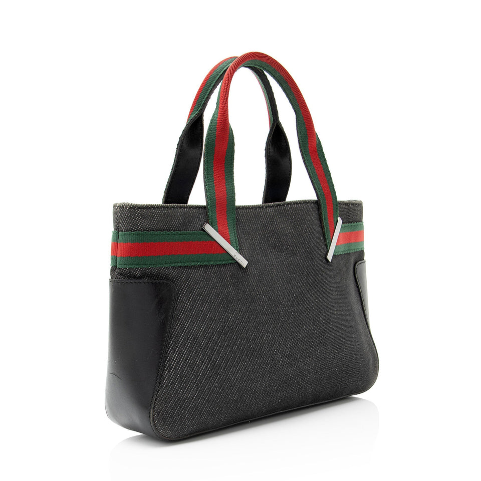 Gucci Vintage Denim Web Tote
