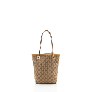 Gucci Vintage GG Canvas Medium Bucket Tote