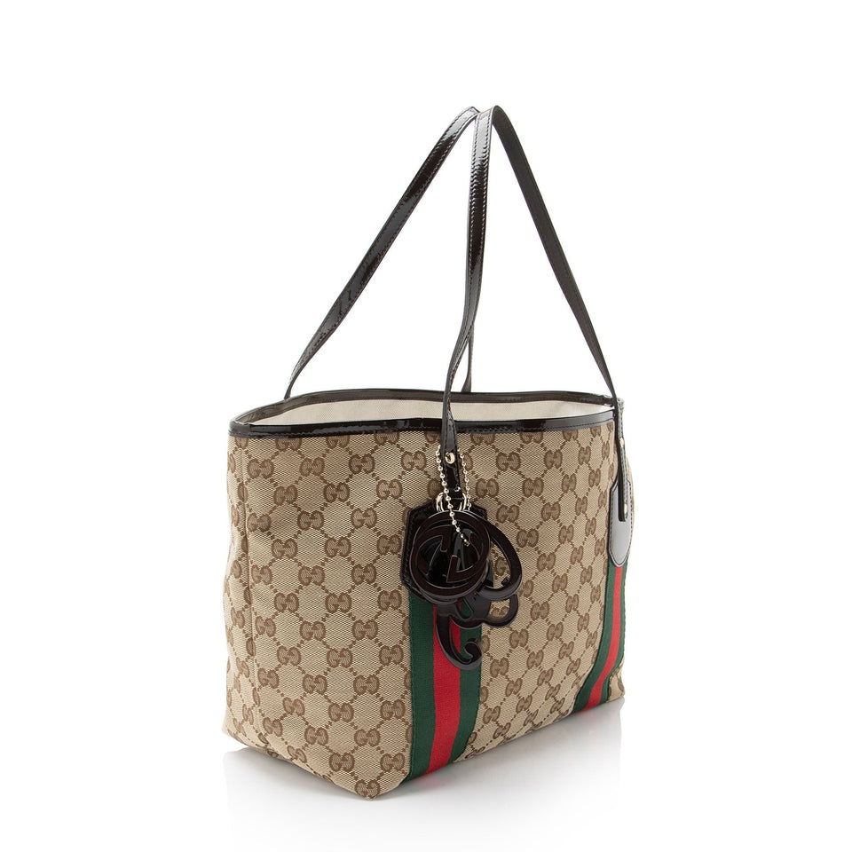 Gucci Vintage GG Canvas Web Jolie Medium Tote