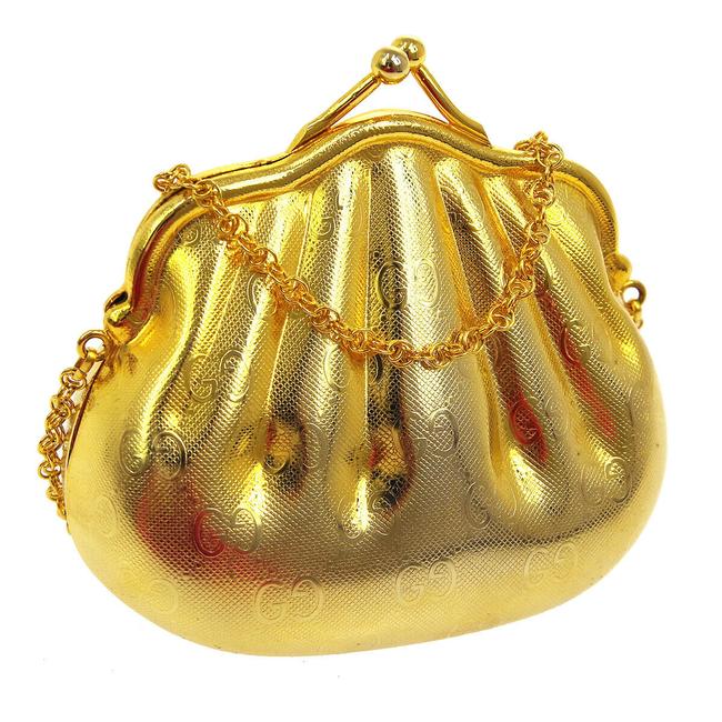 Gucci Vintage Gold Tone Clutch