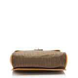 Gucci Vintage Jacquard Logo Leather Turnlock Top Handle