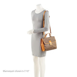 Gucci Vintage Jacquard Logo Leather Turnlock Top Handle