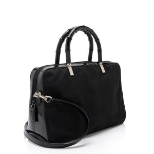 Gucci Vintage Nylon Bamboo Satchel