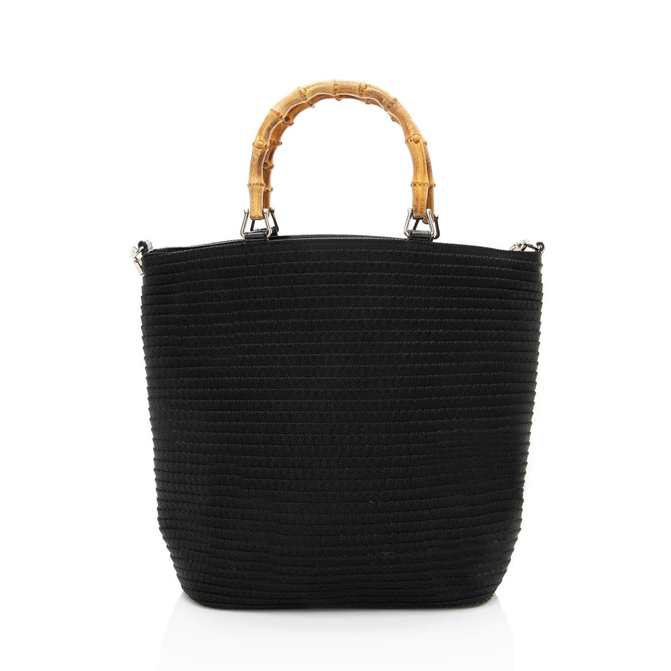 Gucci Vintage Quilted Nylon Bamboo Tote