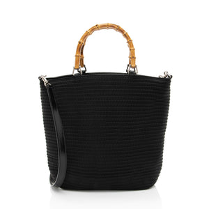Gucci Vintage Quilted Nylon Bamboo Tote