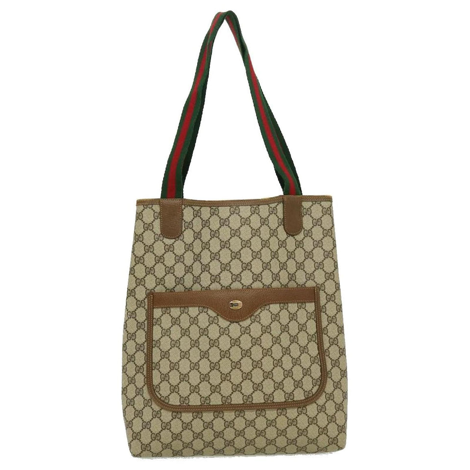 Gucci WEB SHERRY LINE GG CANVAS TOTE