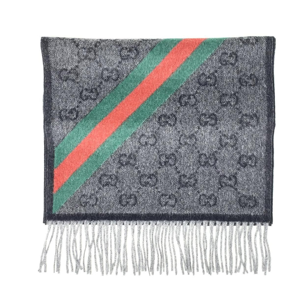 Gucci WOOL BLEND SIGNATURE WEB SCARF