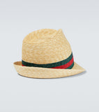 Gucci WOVEN STRAW FEDORA HAT