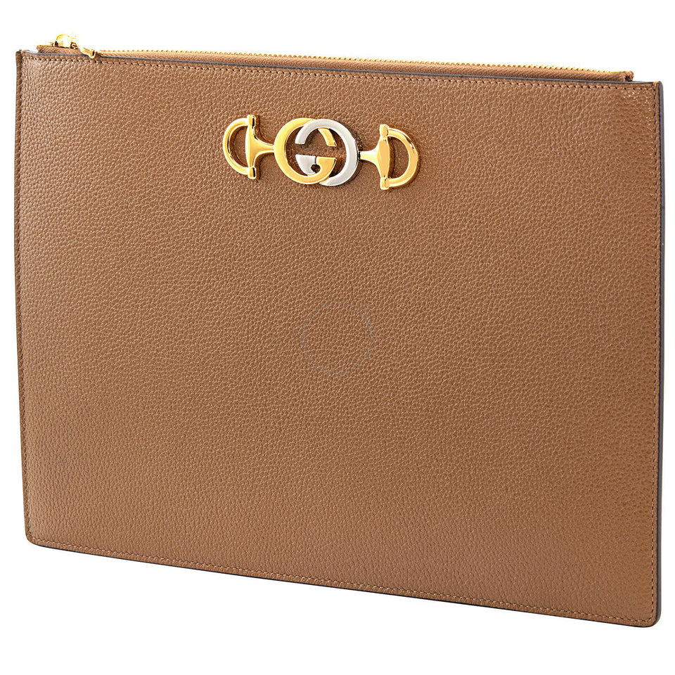 Gucci Grainy Leather Zumi Pouch Clutch