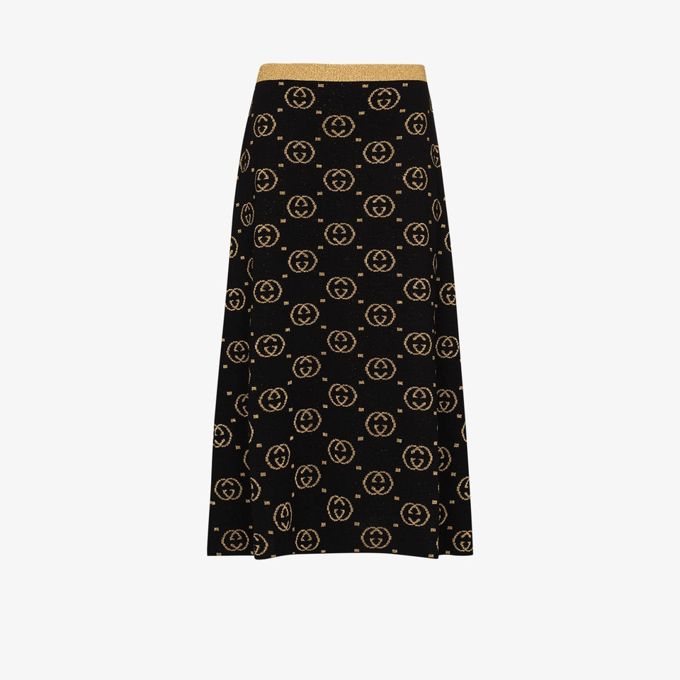 Gucci GG Jacquard LamÃ© Wool Skirt