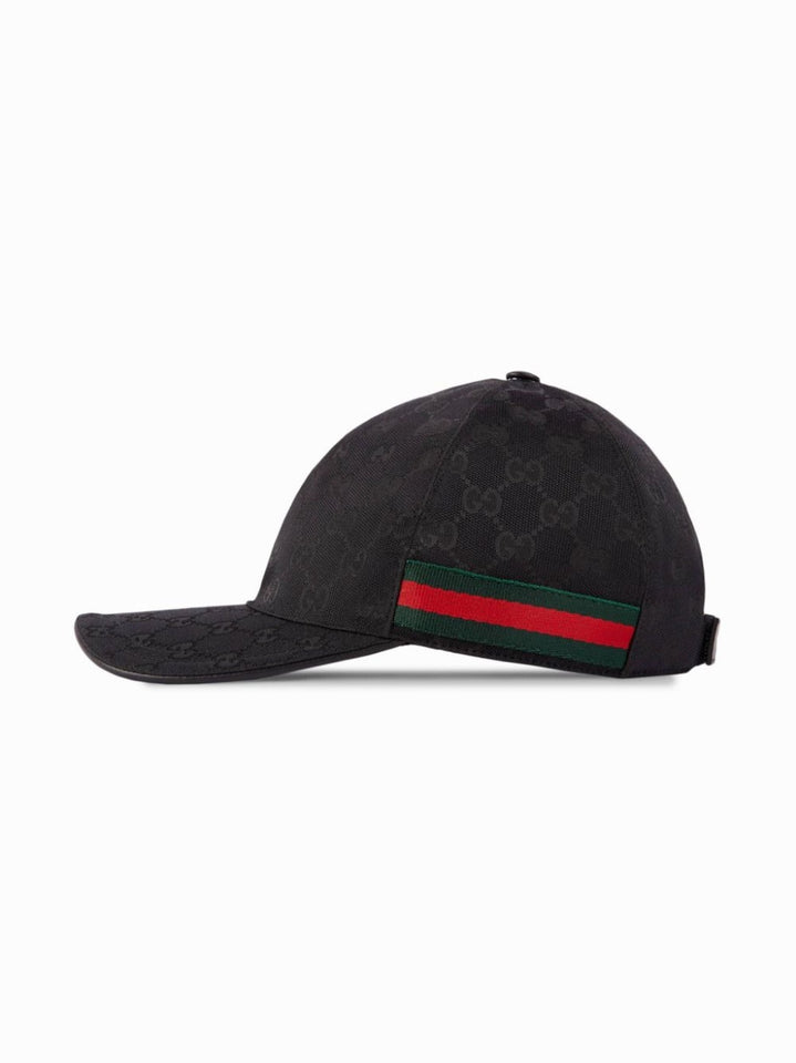 Gucci GG SUPREME MONOGRAM WEB BASEBALL HAT