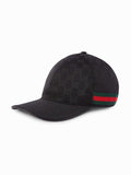 Gucci GG SUPREME MONOGRAM WEB BASEBALL HAT