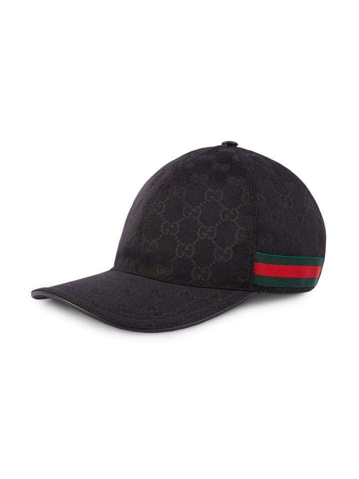 Gucci GG SUPREME MONOGRAM WEB BASEBALL HAT