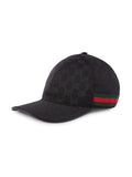 Gucci GG SUPREME MONOGRAM WEB BASEBALL HAT