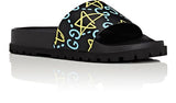 Gucci GHOST STAR PRINT SLIDE SANDALS
