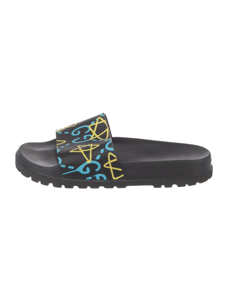 Gucci GHOST STAR PRINT SLIDE SANDALS
