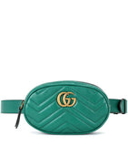 Gucci GG MARMONT MATELASSE LEATHER BELT BAG IN GREEN