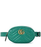 Gucci GG MARMONT MATELASSE LEATHER BELT BAG IN GREEN