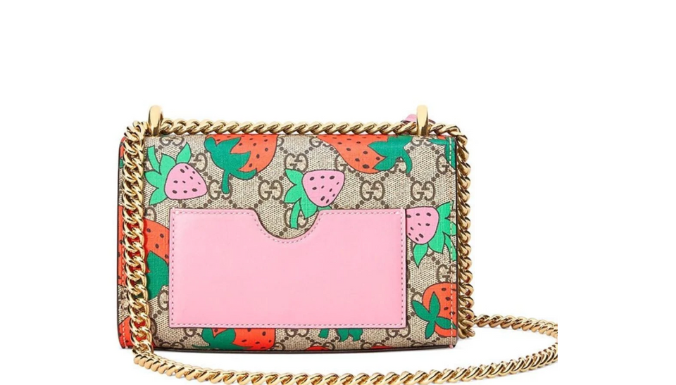 Gucci PADLOCK GG STRAWBERRY SMALL SHOULDER BAG
