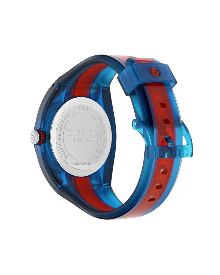 Gucci Sync XXL Blue Dial Two Tone Watch