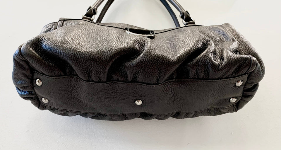 Gucci BLACK LEATHER D-RING  BAG