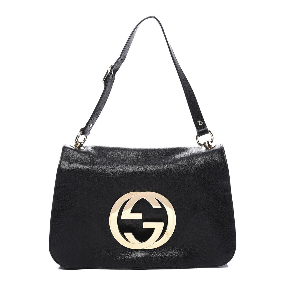 Gucci BLONDIE LEATHER FLAP SHOULDER BAG