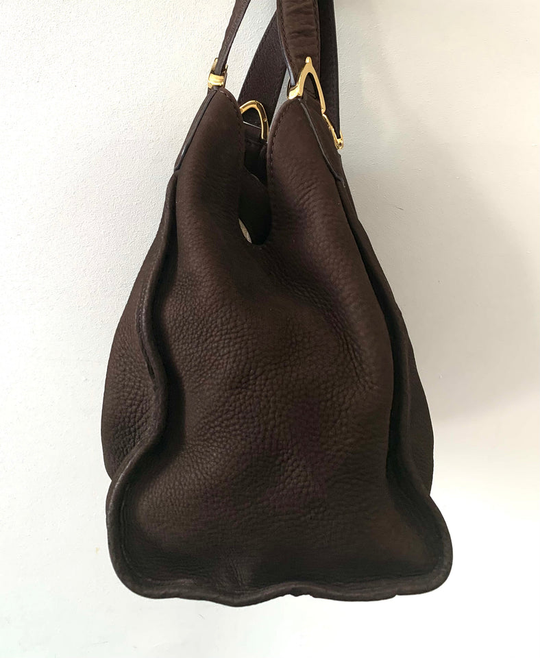 Gucci STIRRUP NUBUCK SUEDE HOBO BAG
