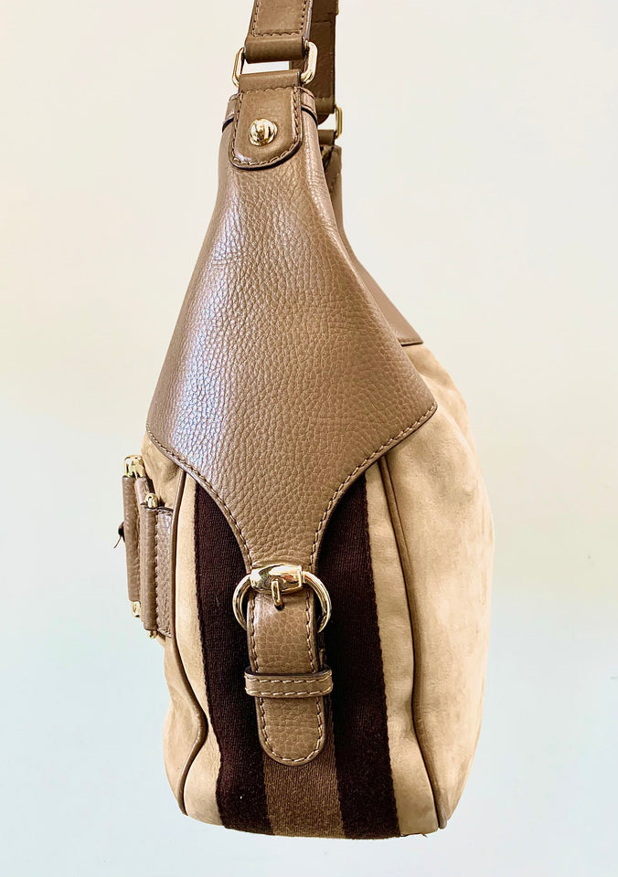 Gucci HORSEBIT HERITAGE LEATHER HOBO BAG