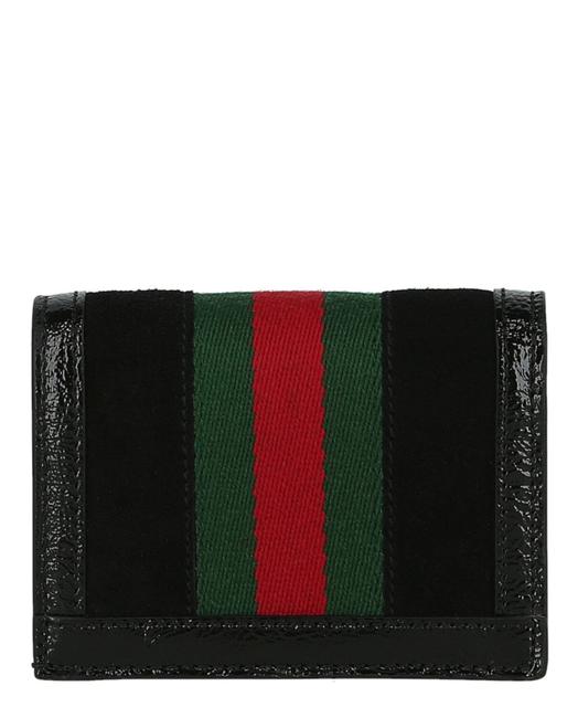 Gucci OPHIDIA SUEDE CARD CASE WALLET