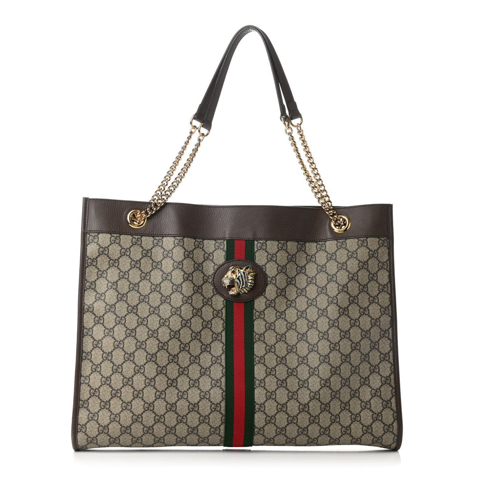Gucci GG SUPREME MONOGRAM RAJAH CHAIN TOTE