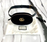 Gucci VELVET MATELASSE GG MARMONT BELT BAG