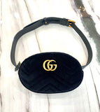 Gucci VELVET MATELASSE GG MARMONT BELT BAG
