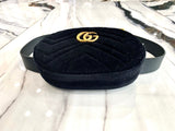 Gucci VELVET MATELASSE GG MARMONT BELT BAG