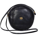 Gucci VINTAGE ROUND CANTEEN-STYLE LEATHER BAG