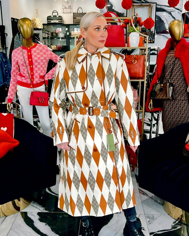 Gucci ARGYLE BELTED TRENCH COAT