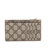Gucci x Luxury Balenciaga Trending 2025 Beige GG Supreme Monogram Zip Card Case