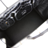 Hermes Birkin 30 Black Shiny Niloticus Crocodile Gold Hardware
