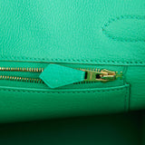 Hermes Birkin 30 Menthe Clemence Gold Hardware
