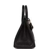 Hermes Birkin 25 Black Ostrich Rose Gold Hardware