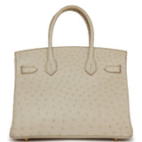 Hermes Birkin 30 Beton Ostrich Gold Hardware