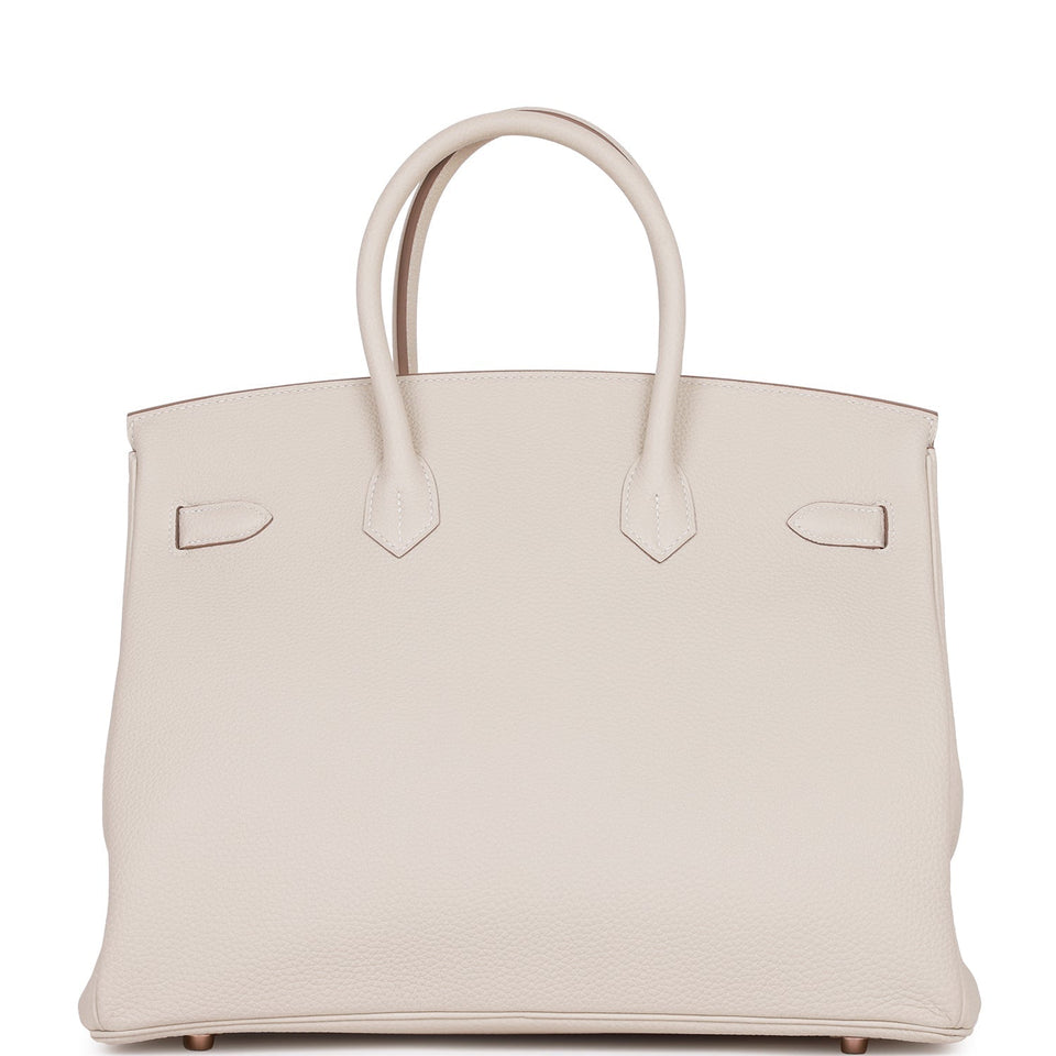Hermes Birkin 35 Craie Togo Rose Gold Hardware