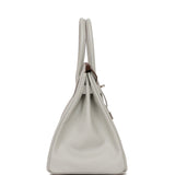 Hermes Birkin 30 Gris Perle Verso Chevre Brushed Palladium Hardware