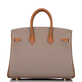 Hermes Birkin 25 Gris Asphalte and Gold Togo Brushed Gold Hardware