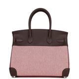 Hermes Quadrille Birkin 30 Rouge Sellier Toile and Swift Palladium Hardware