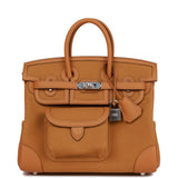 Hermes Birkin Cargo 25 Desert/ Sesame Swift and Toile Canvas Palladium Hardware