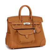 Hermes Birkin Cargo 25 Desert/ Sesame Swift and Toile Canvas Palladium Hardware