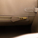 Hermes Birkin 25 Beton and Gris Asphalte Ostrich Brushed Gold Hardware