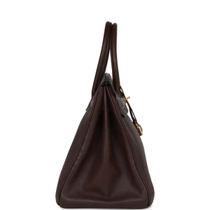 Hermes Birkin 35 Marron Fonce Fjord Gold Hardware