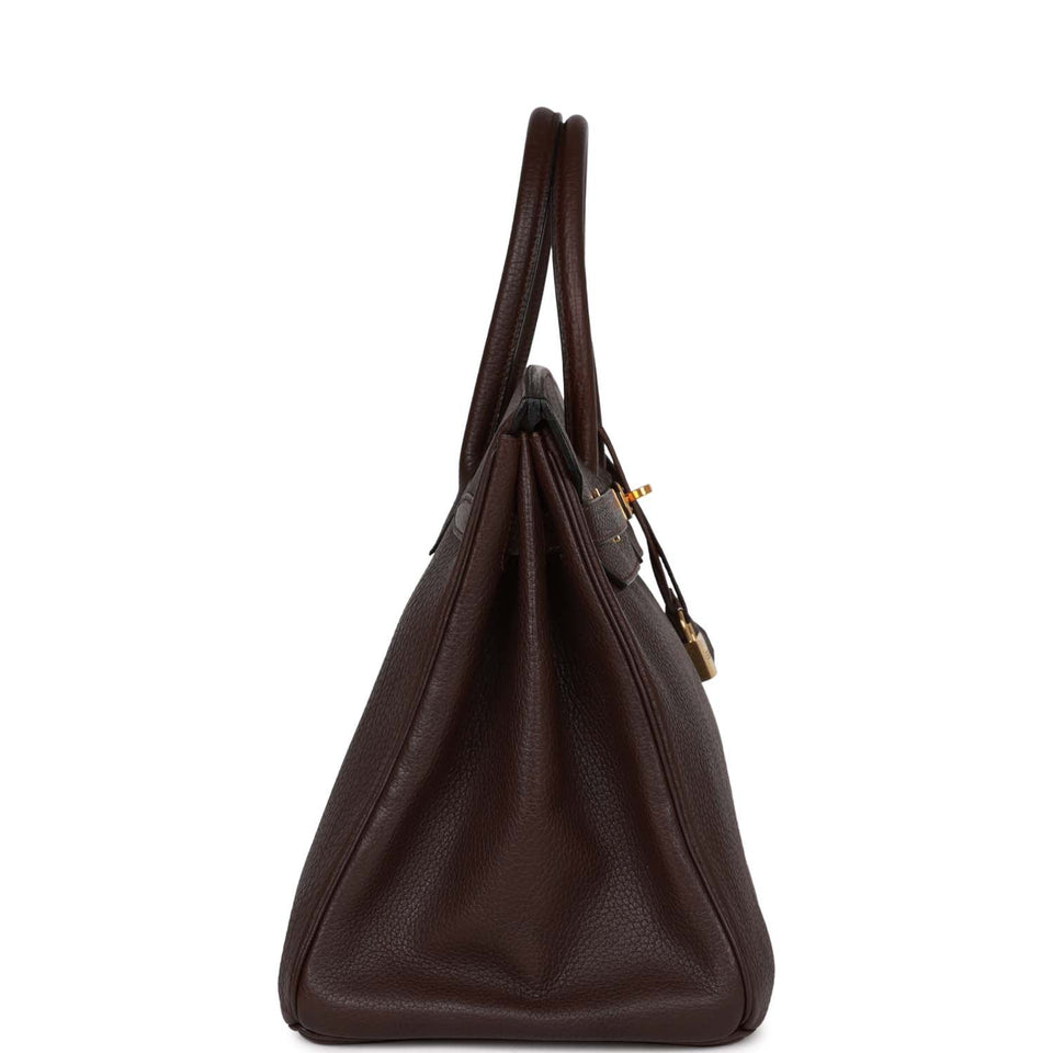 Hermes Birkin 35 Marron Fonce Fjord Gold Hardware