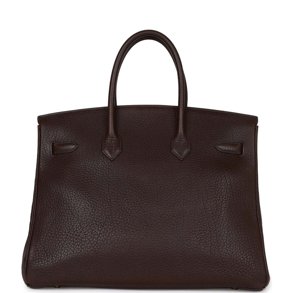 Hermes Birkin 35 Marron Fonce Fjord Gold Hardware